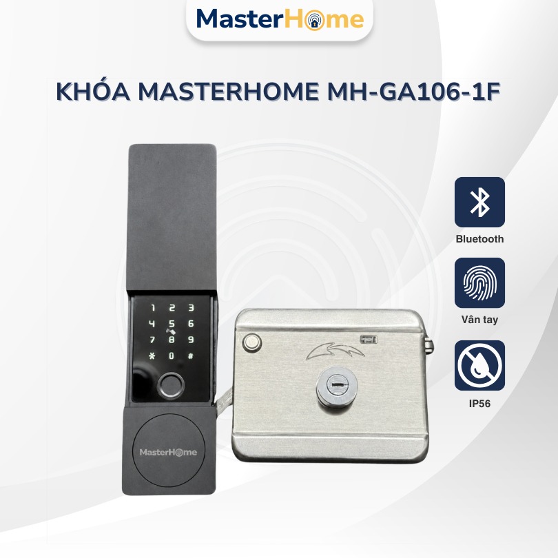 Khóa Cổng Vân Tay Chống Nước MH-GA106-1F